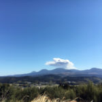 本堂からの景色(新燃岳の噴火)